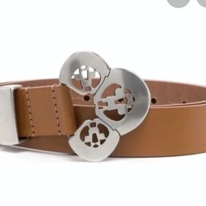 Isabel Marant Louama Tan Belt with Distinctive Silver Buckle